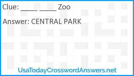 ____ ____ Zoo Answer