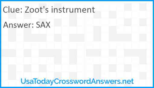 Zoot's instrument Answer